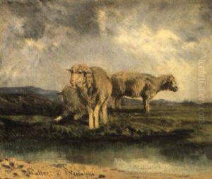 Pecore Nel Paesaggio by Giuseppe Palizzi