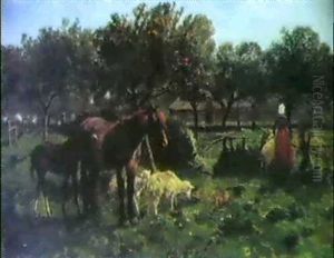 Fattoria A Barbizon by Giuseppe Palizzi