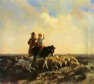 Al Pascolo Sull'asinello by Giuseppe Palizzi