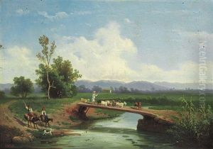 Scena Di Vita In Campagna by Nicola Palizzi