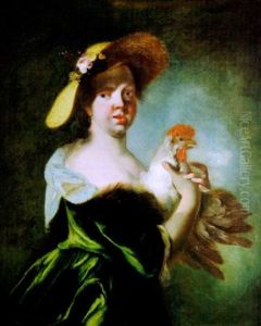Bildnis Einer Jungen Dame Mit Einem Huhn by Franz Xaver Karl Palko