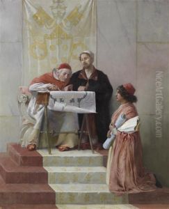 Bramante Presentant Les Plans De Saint-pierre A Jules Ii by Edwin Howland Blashfield