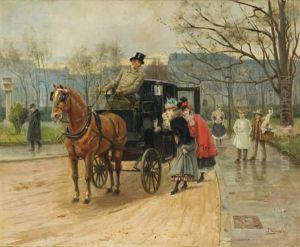 Les Elegantes Au Fiacre Les Elegantes Au Fiacre