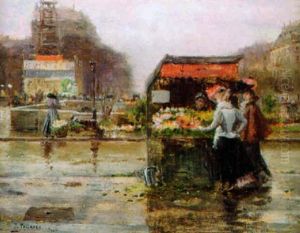 Flower Market, Paris by Joaquin Pallares y Allustante