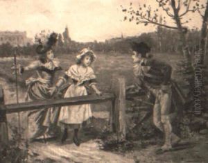 Meeting At The Gate by Joaquin Pallares y Allustante