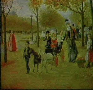 La Promenade Aux Champs-elysees by Joaquin Pallares y Allustante