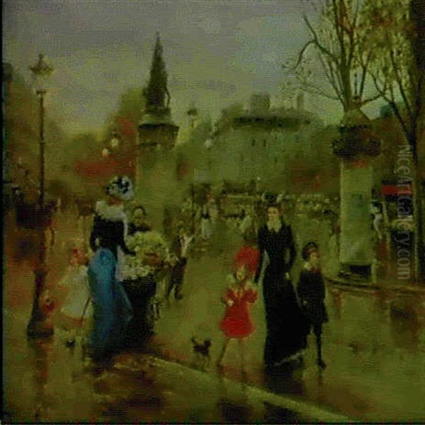 A Busy Square In Paris - view 1
