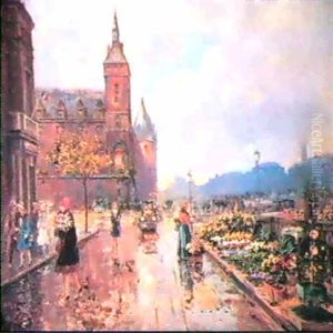 Mercado De Flores by Joaquin Pallares y Allustante