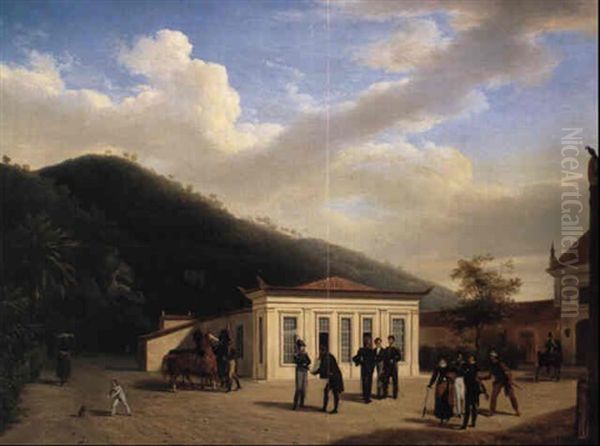 The Courtyard Of A Palace In The Environs Of Rio De Janeiro With An Architect - view 1