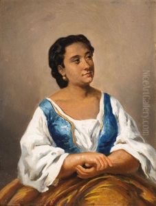 Jeune Argentine Les Mains Croisees by Jean Leon Palliere