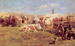 Markedsscene I Bjergene by Carolus Pallya