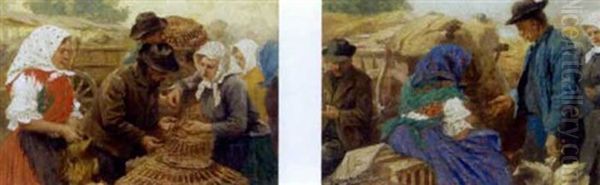 Market Vendor (+ Buying Chickens; Pair) - view 1