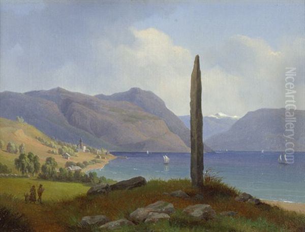 Der Frithjof Gedenkstein In Leikanger Bei Balestrand In Norwegen - view 1