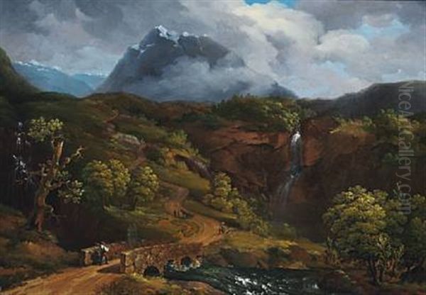 Norwegian Landscape With Mountains With Snow - view 1