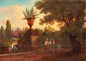 Vue Fran Villa Conti Vid Rom by Gustaf Wilhelm Palm