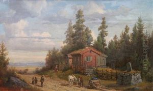 Stuga Vid Landsvag by Gustaf Wilhelm Palm