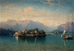 Lago Maggiore, Con Isola Bella by Gustaf Wilhelm Palm