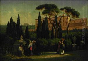 Vue Fran Villa D'este by Gustaf Wilhelm Palm