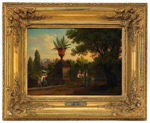 Vue Fran Villa Conti Vid Rom by Gustaf Wilhelm Palm