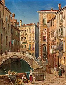 Vue Af Palazzo Furlani I Venedig by Gustaf Wilhelm Palm