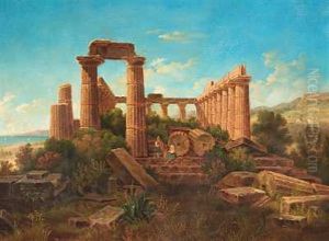Parti Fra Junos Tempel I Lucina Ved Girgenti Pa Sicilien