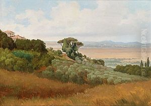 Fran Villa Tusculum Vid Frescati by Gustaf Wilhelm Palm