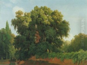 Landskap Med Trad Och Figurer by Gustaf Wilhelm Palm