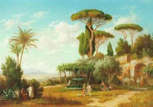 Vue Fran Capucinerklostret I Frascati - I Fonden Campagnan