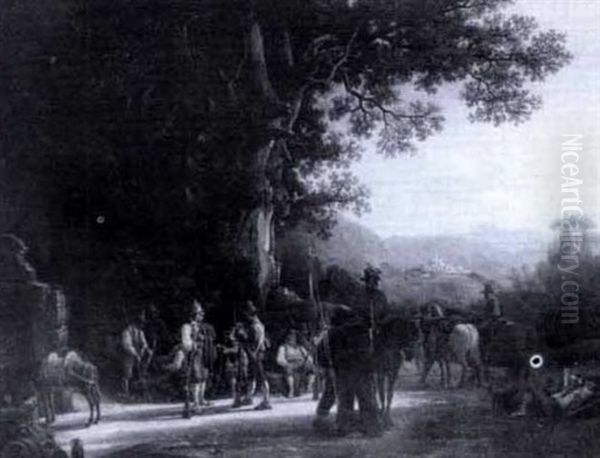 Giuseppe Garibaldi Med Rastande Hastar - view 1