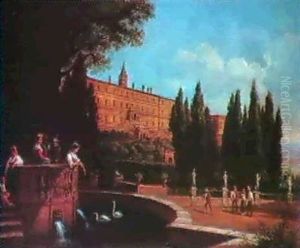 Villa D'este,tivoli by Gustaf Wilhelm Palm