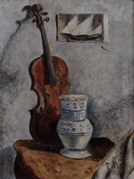 Stilleben Med Violin Och Kruka - view 1