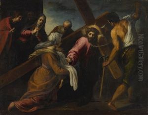 Christ On The Road To Calvary by Jacopo Palma il Giovane