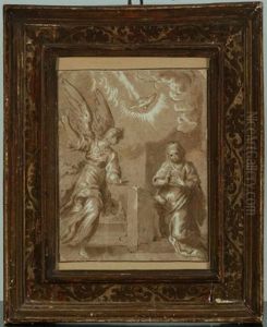 L'annonciation by Jacopo Palma il Giovane