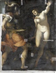 The Rape Of The Sabine Women by Jacopo Palma il Giovane