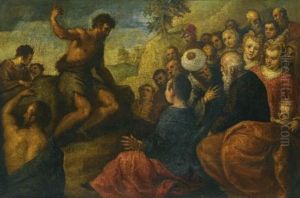St. John The Baptist Preaching by Jacopo Palma il Giovane