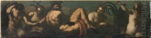 La Rencontre Des Nereides Et Des Tritons, Au Centre, Le Dieu Neptune by Jacopo Palma il Giovane