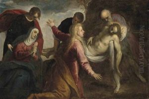 The Entombment Of Christ by Jacopo Palma il Giovane