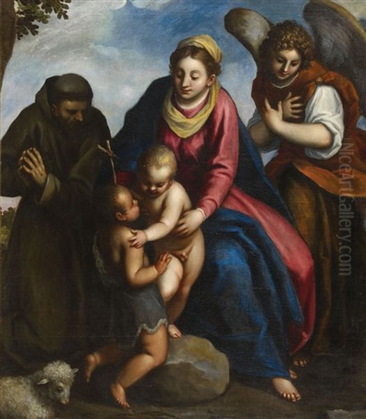 Madonna Mit Christus, Johannes, Franziskus Und Engel - view 1