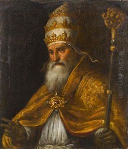Portrait Of A Pope (pius V Ghislieri?) by Jacopo Palma il Giovane