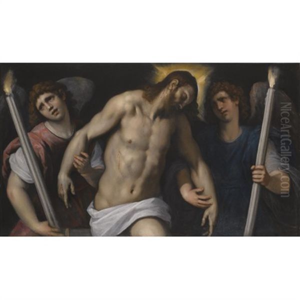 Christ Supported By Angels Bearing Torches - view 1
