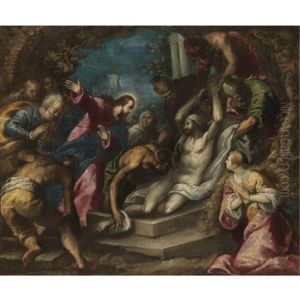 The Raising Of Lazarus by Jacopo Palma il Giovane