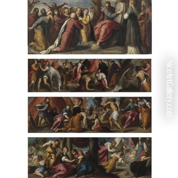 Moses, The Israelites, And The Flock Of Quails (set Of 4) - view 1