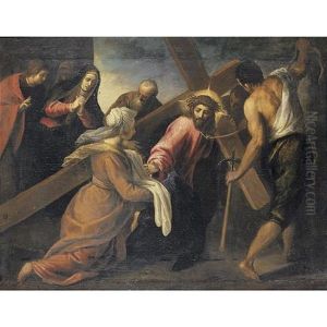 Christ On The Road To Calvary by Jacopo Palma il Giovane