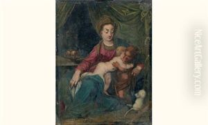 Vierge A L'enfant Avec Saint Jean Baptiste by Jacopo Palma il Giovane