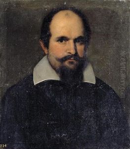 Portrait Of A Gentleman Wearing Black With A White Collar
