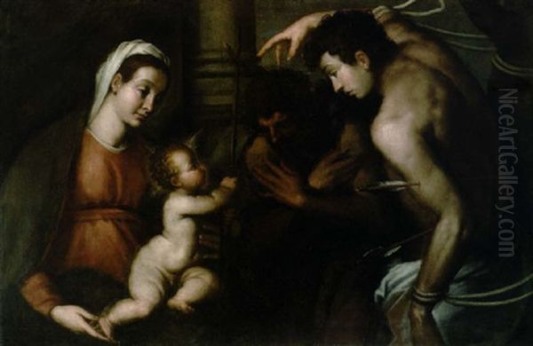 La Madonna Con I Santi Giovanni Battista E San Sebastiano - view 1