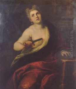 The Death Of Lucretia by Jacopo Palma il Giovane