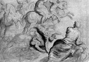 The Vision Of Saint John The Evangelist On The Island Of Patmos: The Four Horsemen Of The Apocalypse by Jacopo Palma il Giovane