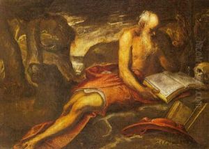 San Girolamo In Meditazione by Jacopo Palma il Giovane