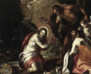 The Baptism Of Christ by Jacopo Palma il Giovane